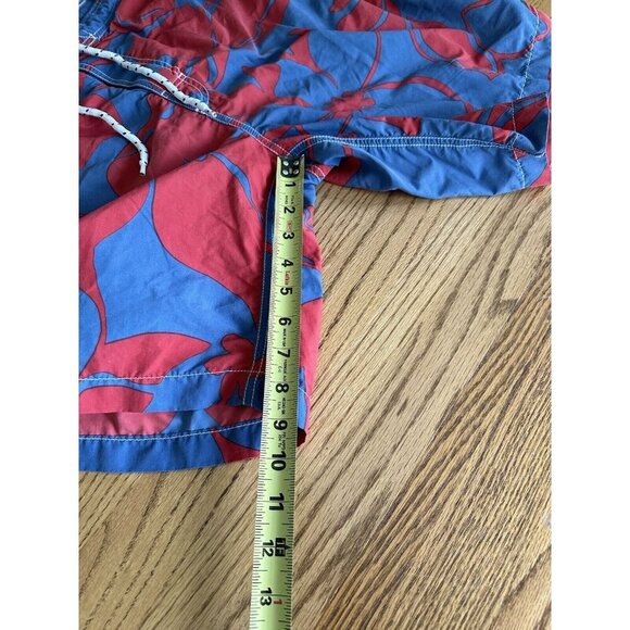 Land’s End Cargo Swim Floral Shorts Men's M Blue  Hawaiian Trunks Board - Picture 5 of 11